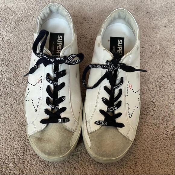 Golden Goose Superstar Sneakers White Black Authentic 38 - Picture 6 of 8